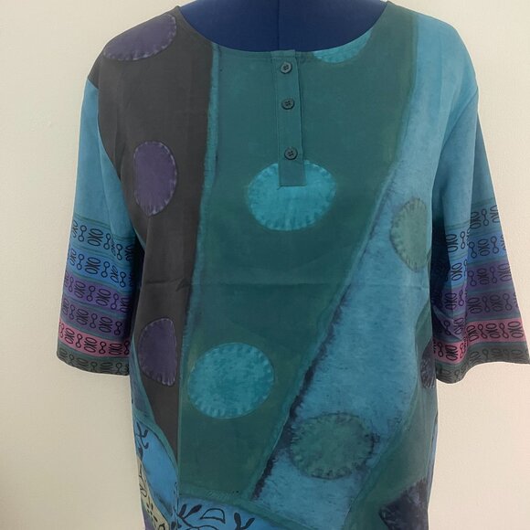 Showy Blue Color Block top NWT - Picture 1 of 4